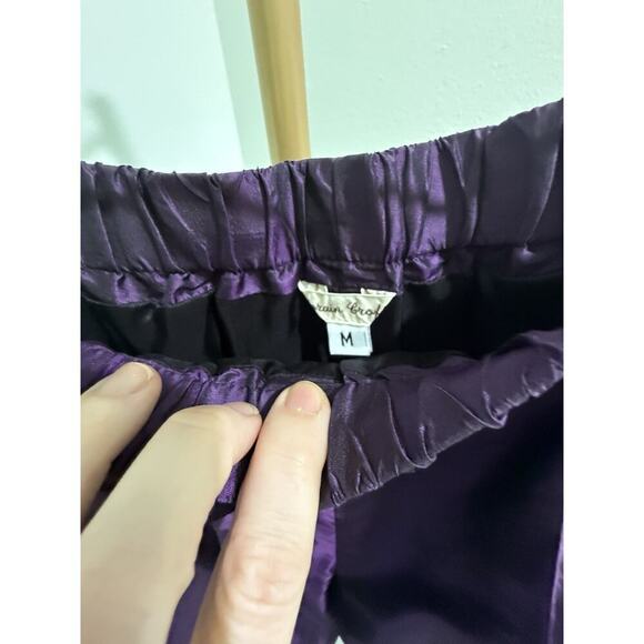 Lorain Croft Silk Purple Pants Size M Drawstring Waist Elegant Classy Gorgeous - Picture 2 of 5